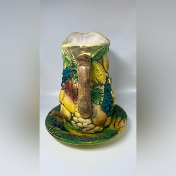 Vtg MCM Nancy Pew Japan mini decorative pitcher & basin set Multi Fruit pattern - Picture 3 of 13